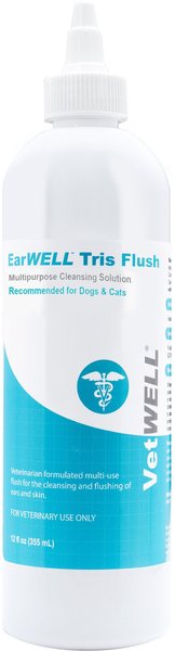 VetWELL Tris Flush Dog & Cat Ear Cleaner Solution & Infection Treatment, 12-oz bottle slide 1 of 7