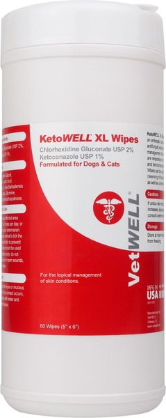 VetWELL Chlorhexidine Medicated Dog & Cat Wipes, 60 count slide 1 of 6