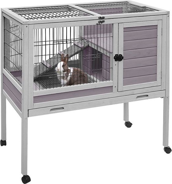 Aivituvin Rabbit Hutch with Pull Out Tray, Small slide 1 of 7