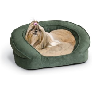 K&H Pet Products Deluxe Orthopedic Bolster Cat & Dog Bed, Green, Medium