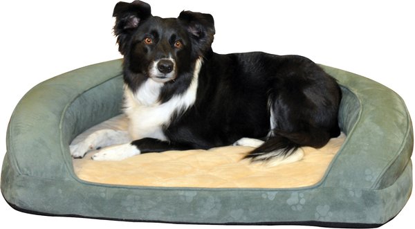 K&H Pet Products Deluxe Orthopedic Bolster Cat & Dog Bed, Green, Large slide 1 of 9