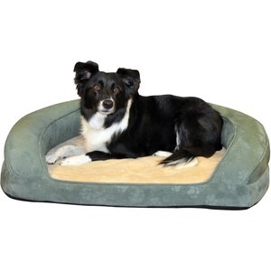 K&H Pet Products Deluxe Orthopedic Bolster Cat & Dog Bed, Green, Large