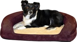 K&H Pet Products Deluxe Orthopedic Bolster Cat & Dog Bed, Eggplant, Large