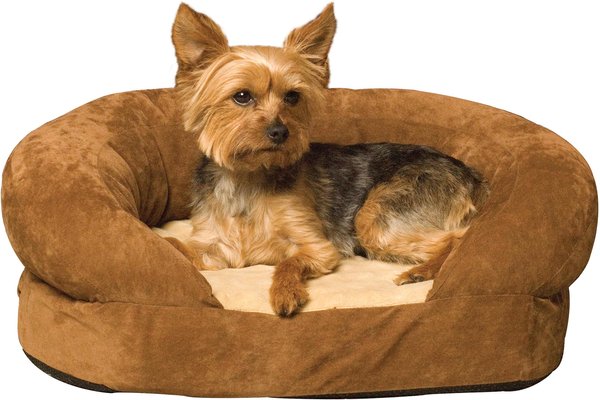 K&H Pet Products Orthopedic Bolster Cat & Dog Bed, Brown, Small slide 1 of 9
