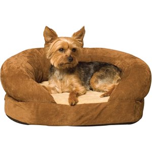 K&H Pet Products Orthopedic Bolster Cat & Dog Bed, Brown, Small