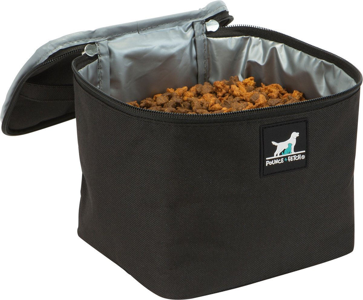 POUNCE + FETCH Weekender Dog Food Travel Kit, Black, Large