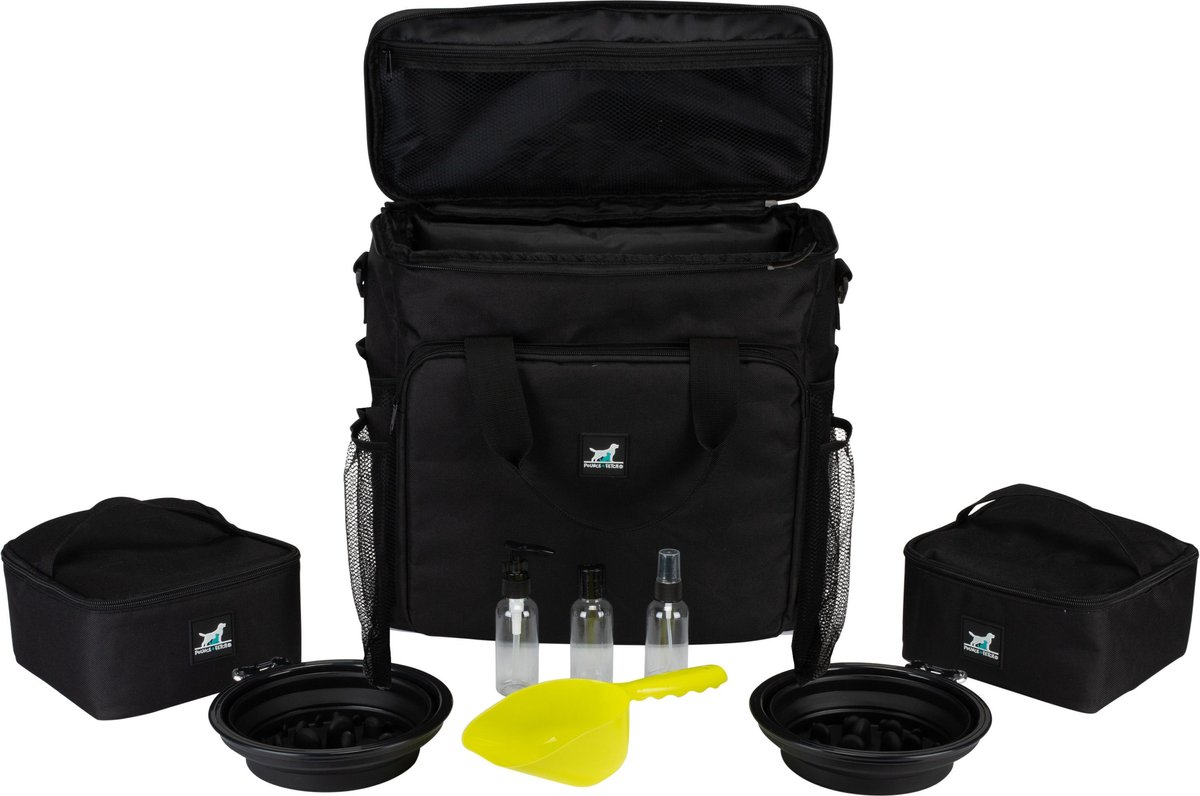 POUNCE + FETCH Weekender Dog Food Travel Kit, Black, Large