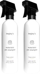 Begley's Natural Fresh Citrus Scented Waterless Deodorizing Cat & Dog Shampoo, 16-oz bottle, 2 count