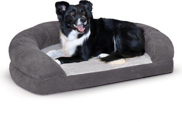 K&H Pet Products Orthopedic Bolster Cat & Dog Bed, Gray, Large slide 1 of 9