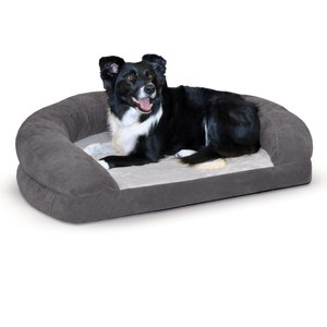 K&H Pet Products Orthopedic Bolster Cat & Dog Bed, Gray, Large