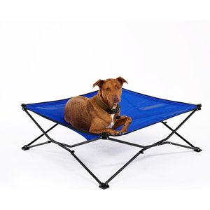 Coolaroo On The Go Elevated Cat & Dog Bed with Removable Cover, Aquatic Blue, Large