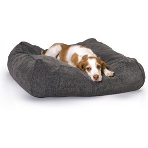 K&H Pet Products Cuddle Cube Pillow Cat & Dog Bed, Grey, Medium