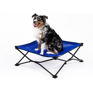 Coolaroo On The Go Elevated Cat & Dog Bed with Removable Cover, Aquatic Blue, Medium