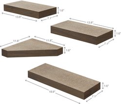 Way Basics Floating Shelf Combo Cat Scratcher, Medium, 4 count, Royal Walnut slide 2 of 3