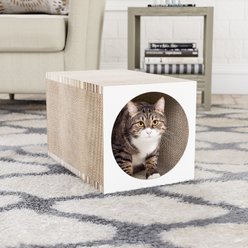 Way Basics Premium Tunnel Cat Scratcher, Medium, White