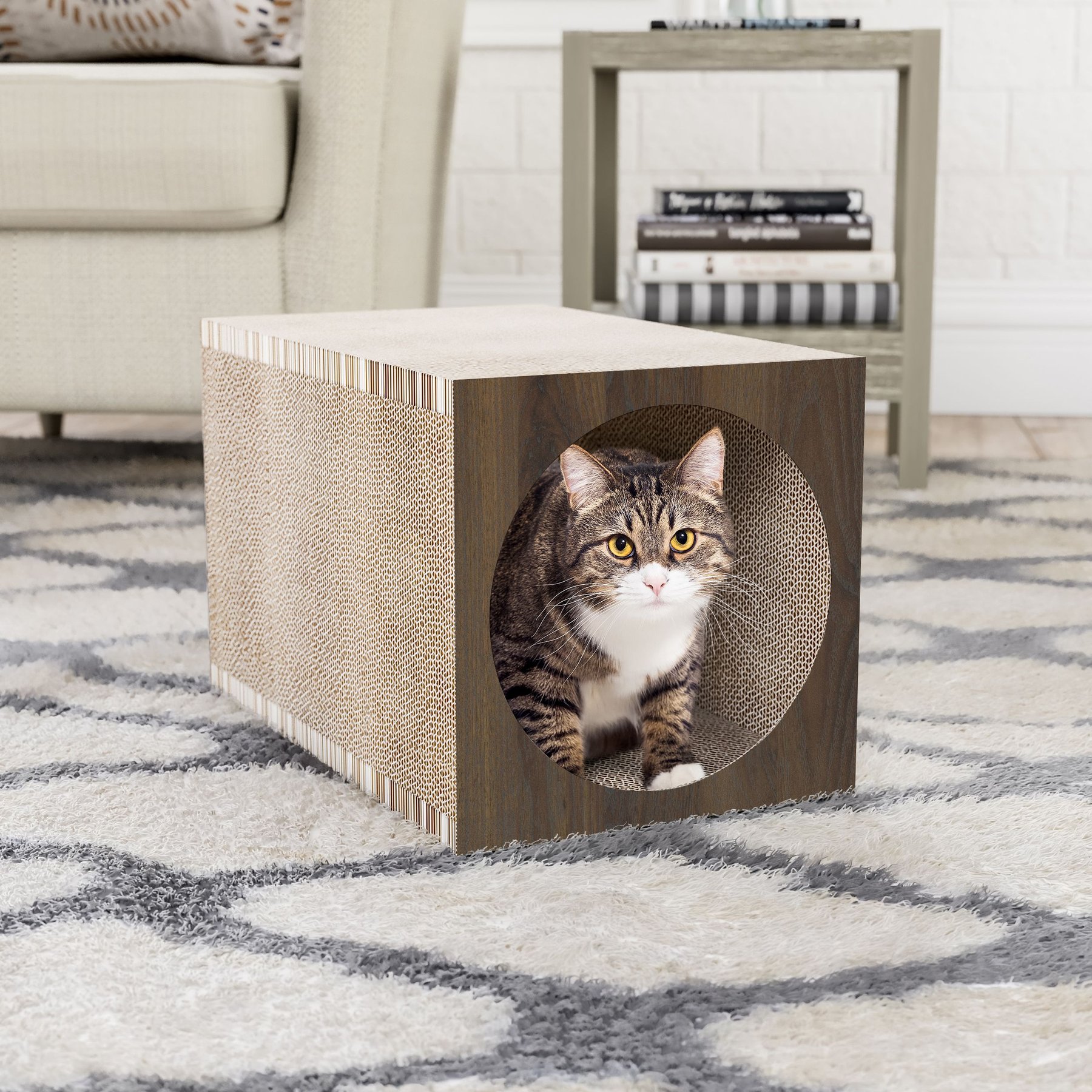 Cardboard cat scratcher outlet cube