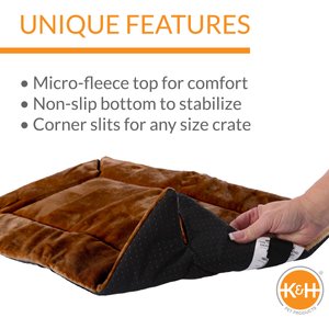 K&H Pet Products Self-Warming Dog Crate Pad, Mocha, 14 x 22 in