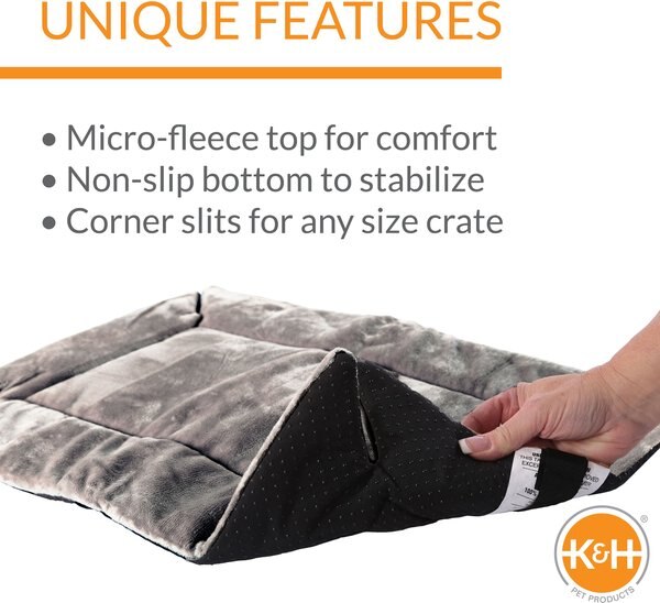 Petmaker Self-Warming Dog Bed & Crate Mat, Gray