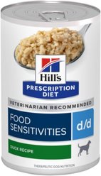 Hill's Prescription Diet d/d Skin/Food Sensitivities Duck Formula Canned Dog Food, 13-oz, case of 12