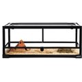REPTI ZOO Tempered Glass Front Opening with Double Hinge Door Terrarium, Black, 18-gal