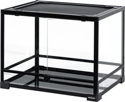REPTI ZOO Tempered Glass Front Opening with Double Hinge Door Terrarium, Black, 32-gal slide 2 of 7