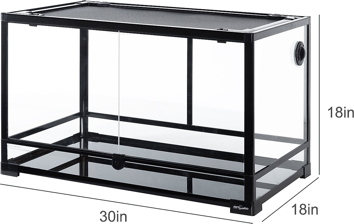 REPTI ZOO Full Tempered Glass Reptile Terrarium, 128-gal