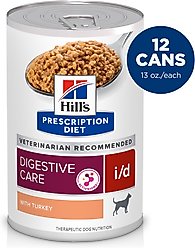 Hill's Prescription Diet i/d Digestive Care with Turkey Wet Dog Food, 13-oz, case of 12