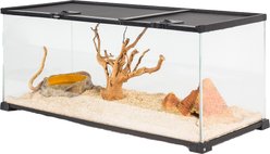 REPTI ZOO Knock-down Double Top Cover Glass Terrarium, Black, 18-gal