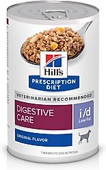 Hill's Prescription Diet i/d Digestive Care Low Fat Original Flavor Pate Wet Dog Food, 13-oz, case of 12