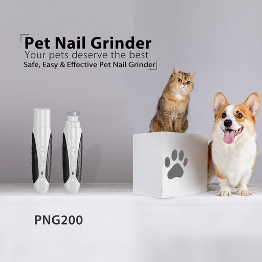 Petdiary Dual LED Light Cat & Dog Nail Grinder, Black/White