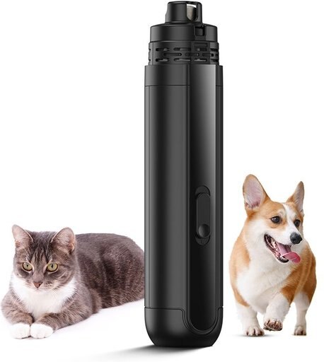 Petdiary Rechargeable Low Noise Pet Nail Grinder, Black