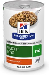 Hill's Prescription Diet r/d Weight Reduction Original Canned Dog Food, 12.3-oz, case of 12