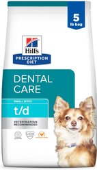 Hill's Prescription Diet t/d Dental Care Small Bites Chicken Flavor Dry Dog Food, 5-lb bag