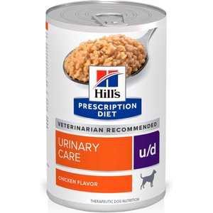 Hill's Prescription Diet u/d Urinary Care Chicken Flavor Wet Dog Food, 13-oz, case of 12