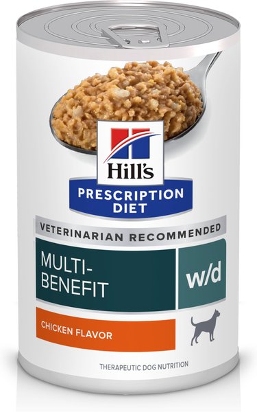 Hill's Prescription Diet w/d Multi-Benefit with Chicken Wet Dog Food, 13-oz, case of 12 slide 1 of 11