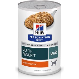 Hill's Prescription Diet w/d Multi-Benefit with Chicken Wet Dog Food, 13-oz, case of 12