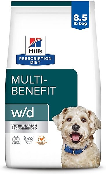 Hill's Prescription Diet w/d Multi-Benefit Chicken Flavor Dry Dog Food, 8.5-lb bag slide 1 of 11