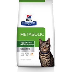 Hill's Prescription Diet Metabolic Chicken Flavor Dry Cat Food, 4-lb bag