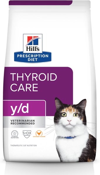 Hill's Prescription Diet y/d Thyroid Care Original Flavor Dry Cat Food, 8.5-lb bag slide 1 of 11