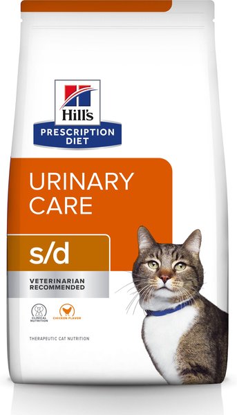 Hill's Prescription Diet s/d Urinary Care Chicken Flavor Dry Cat Food, 4-lb bag slide 1 of 11