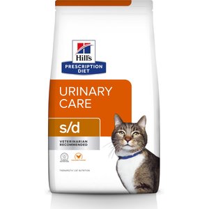 Hill's Prescription Diet s/d Urinary Care Chicken Flavor Dry Cat Food, 4-lb bag