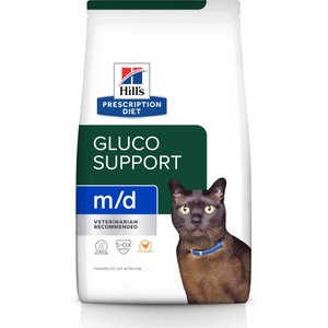 Hill's Prescription Diet m/d GlucoSupport Chicken Flavor Dry Cat Food, 8.5-lb bag