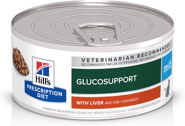 Hill's Prescription Diet m/d GlucoSupport with Liver Wet Cat Food, 5.5-oz, case of 24 slide 1 of 10