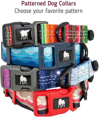 Show full view: Leash Boss Patterned Dog Collar, Beige/Red, Small slide 4 of 7