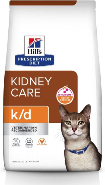 Hill's Prescription Diet k/d Kidney Care with Chicken Dry Cat Food, 4-lb bag slide 1 of 11
