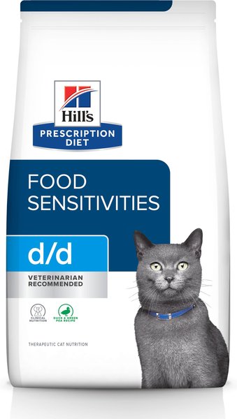 Hill's Prescription Diet d/d Skin/Food Sensitivities Duck & Green Pea Dry Cat Food, 8.5-lb bag slide 1 of 11