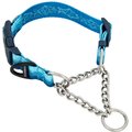 Leashboss Chain Martingale Dog Collar, Blue, Med-Large