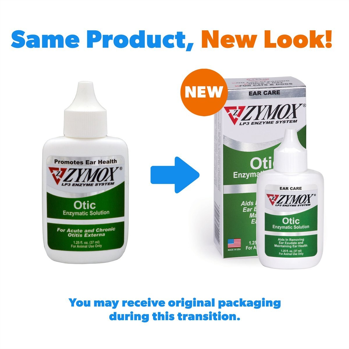 ZYMOX Otic Dog & Cat Ear Infection Treatment without Hydrocortisone, 1.