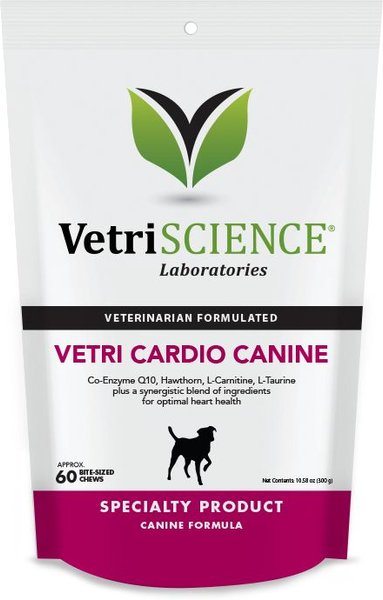 VetriScience Vetri Cardio Canine Soft Chews Heart Supplement for Dogs, 60 count slide 1 of 6