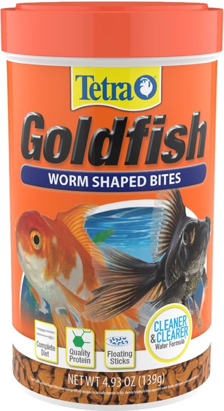 Tetra Goldfish Worm Shaped Bites Fish Food, 4.93-oz bag slide 1 of 8